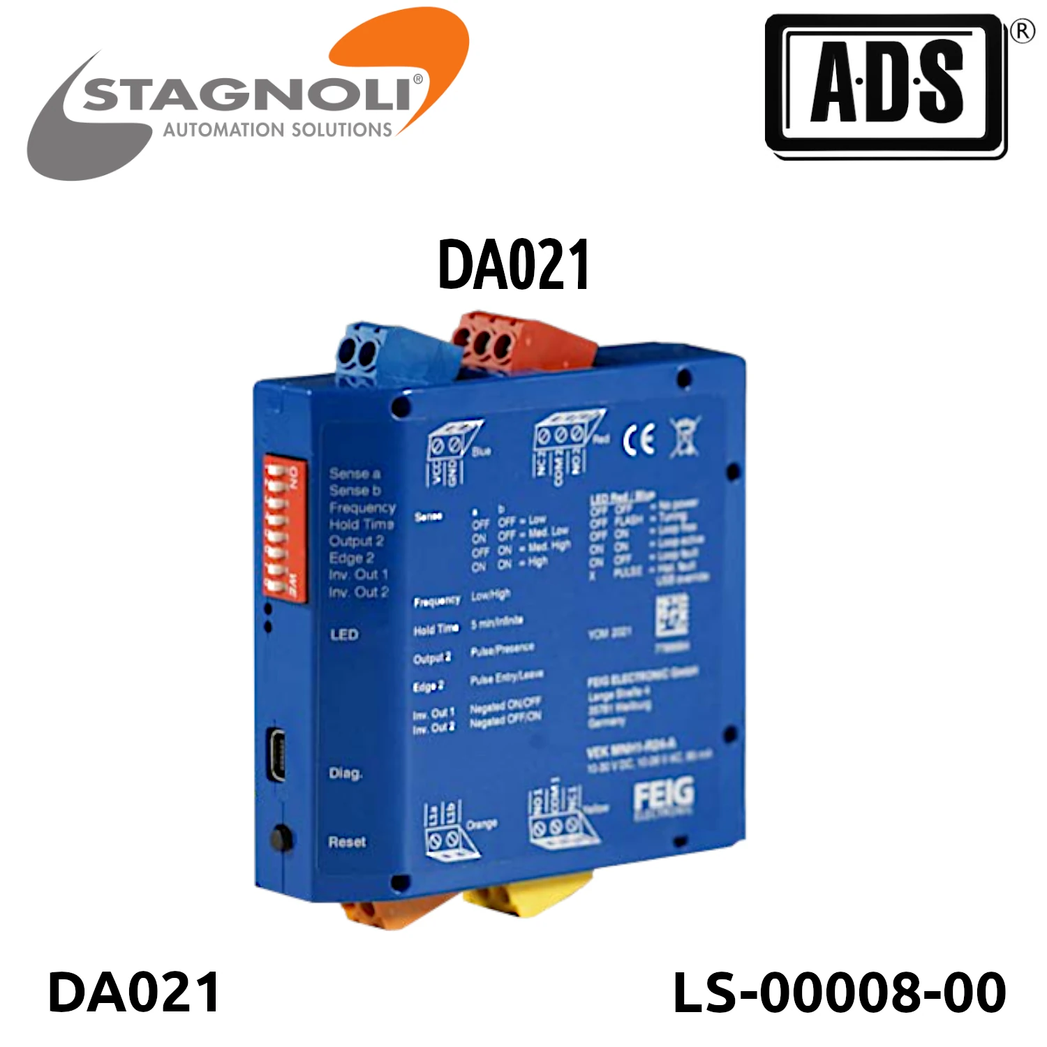 LOOP DETECTOR MONOCANAL IP40 12-24V MARCA STAGNOLI MOD.DA021